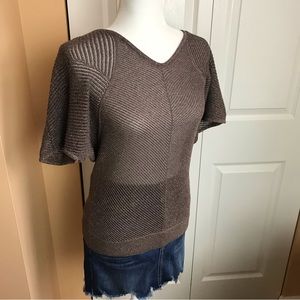 EXPRESS Open Metallic Knit Sweater Size Small EUC